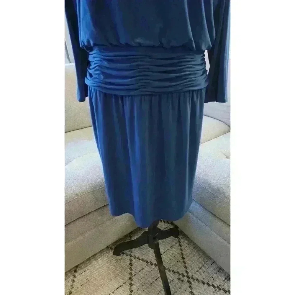 Evan-Picone Women's Long-Sleeve Blue Dress, Size 14 - Picture 5 of 14